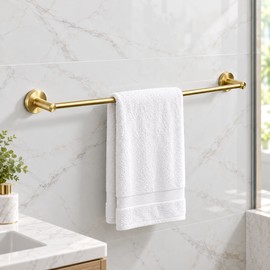 Brushed Gold Bathroom Towel Bar for Wall-Mounted Towel Storage – 18.9 Inch Metal Towel Rack for Modern Bathrooms
