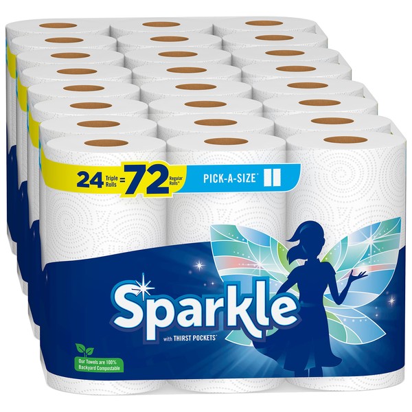 Sparkle® Pick-A-Size® Paper Towels, 24 Triple Rolls = 72 Regular Rolls
