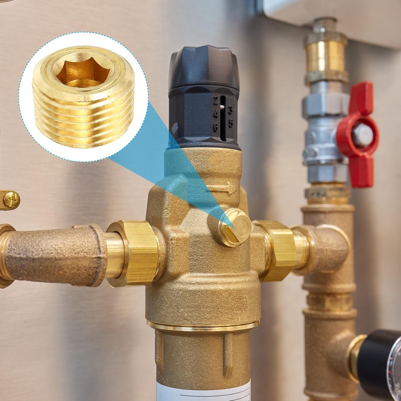 PATIKIL Brass Pipe Plug Fitting Set, 20Pcs 1/8", 1/4", 3/8",