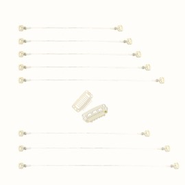 DOORES Blonde Wire for Hair Extensions 8pcs 18.5cm 24.5cm 30cm Invisible Elastic Fish Line Replacement for Extensions with 4 Clips