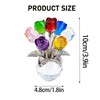Elovara 3D Handmade Crystal Rose Ornament with Base,Glass Flowers