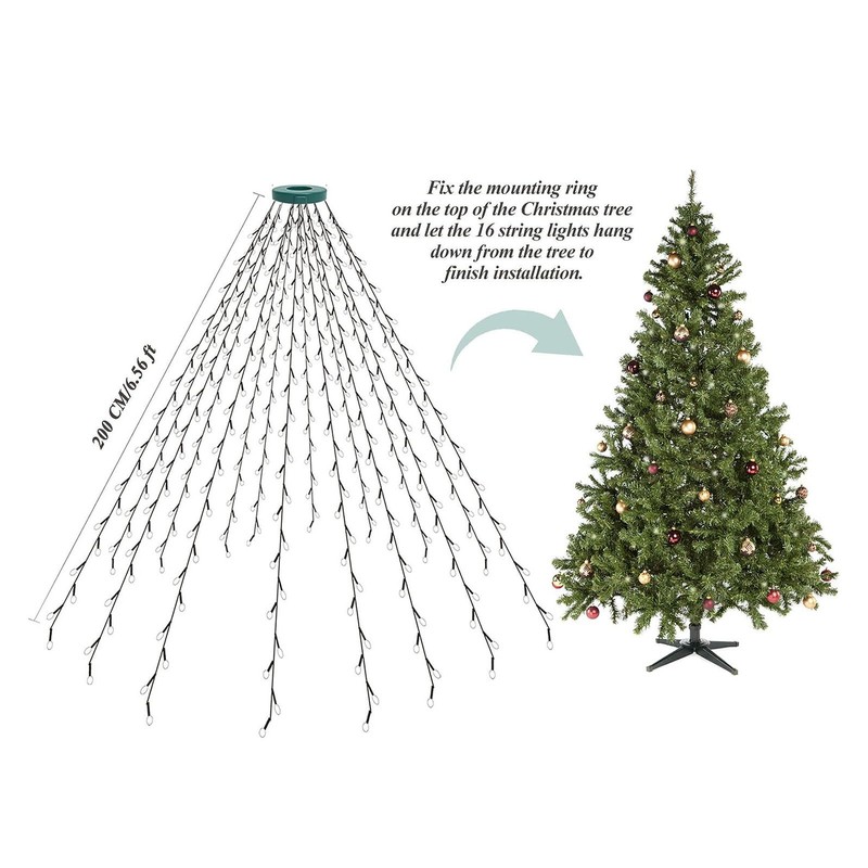 Christmas Tree Decoration Lights with Ring 2m 400 LED Christmas