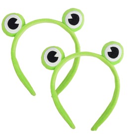 MFUOE 2 Pieces Frog Headband Makeup Headband Gree Frog Hair Bands Hair Accessories Cartoon Hair Tie for Makeup Shower Face Washing Skincare Sports