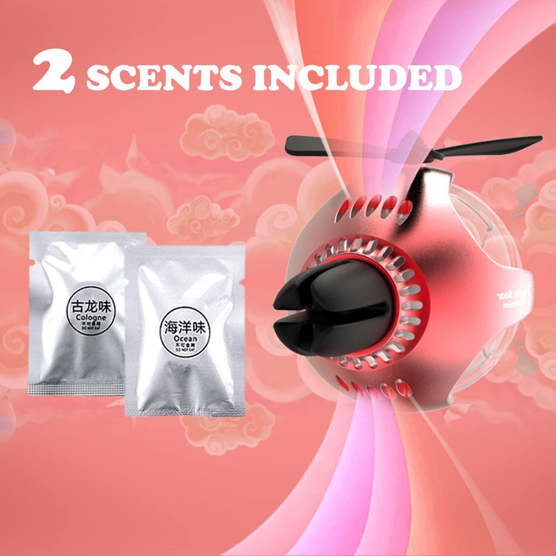 Helicopter Bear Pilot Car Air Freshener (Red)