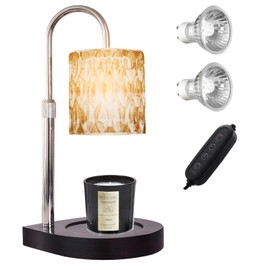 GEEZO Fragrance Candle Warmer Lamp with 2 Bulbs Electric Candle Warmer with Timer & Dimmer for Home Decor