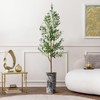 Artificial Tree in Vibrant Black and White Abstract Leaf Planter,