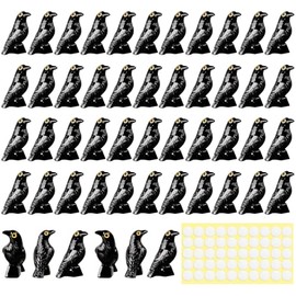 50 cifras de cuervos de resina, miniaturas de Halloween, animales, estatua de aves cuervo para ocultar pequeños cuervos góticos negros estatua para mi