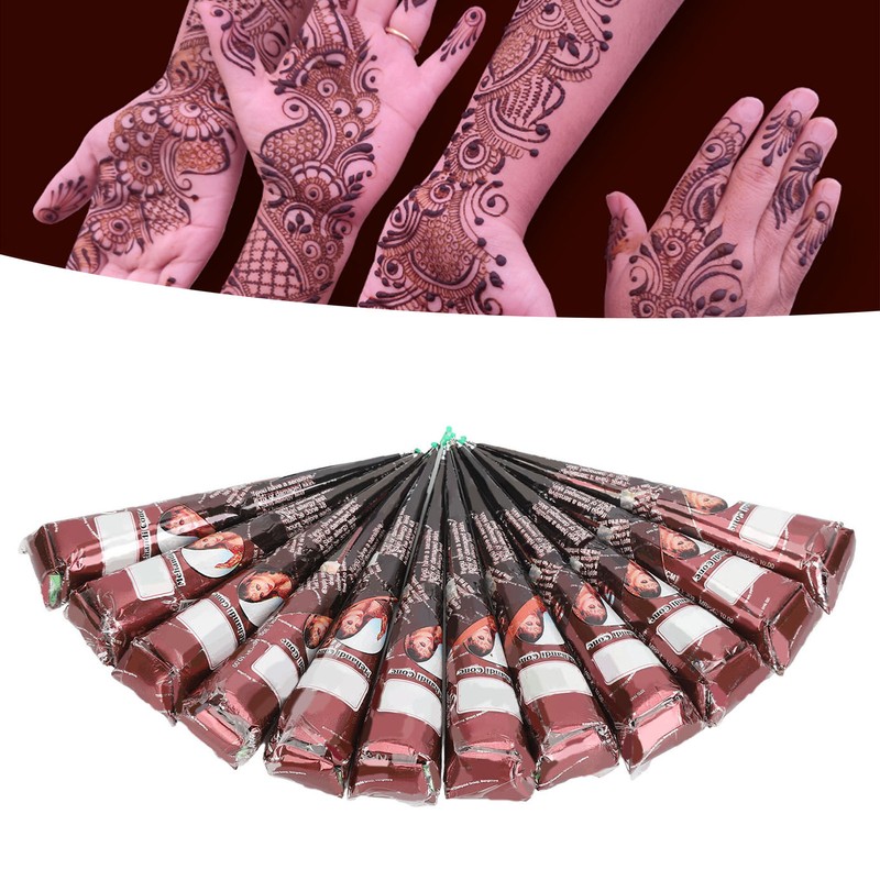 12PCS Temporary Tattoo Paste Cones 5 To 7 Days Lasting