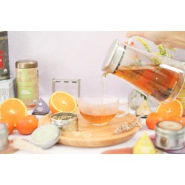 Teabloom Insulated Teapot Keeps Tea Hot – Tea Maker For Two (24 oz) – Double Wall Heatproof Glass Tea Steeper with Stainless Steel Filter Lid for Loose Leaf Tea