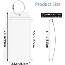 WADY Luggage Tag Holder for Cruise Ships - 5 Pack Clear Tags for Carnival and All Cruise Lines - Ship Essentials