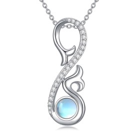 PROESS Infinity Necklace 925 Sterling Silver Infinity Pendant Necklace Moonstone Infinity Endless Symbol Necklace Infinity Jewelry Gifts for Women