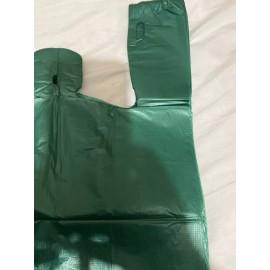 choice Bags 1/6 Large 21 x 6.5 x 11.5 Green  T-Shirt Plastic Grocery Shopping Bags F&S - 100 PCS