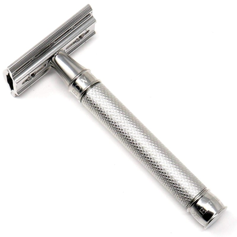 Edwin Jagger 3ONE6 DE Stainless Steel Safety Razor, Grooved, 1x