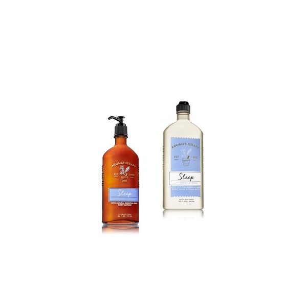 Bath & Body Works - Aromatherapy - Lavender Vanilla - Body Wash & Lotion - Set
