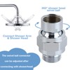 JONMON Brass 360° Swivel Shower Head Connector, G1/2 Universal Thread,