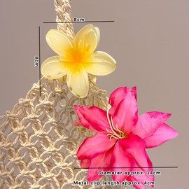 Onlvmyur 8 Pieces Flower Claw Clips Non-Slip Hair Clips 8 cm Flower Hair Clips and Artificial Hair Clips Flower Hair for Women Thick Hair