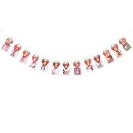 Strawberry Monthly Photo Banner - Berry Sweet One Birthday Decorations,Little Strawberry First Year Milestone Photos Display,Newborn 1 To 12 Months Photo Banner,Berry Party Hanging Decoration