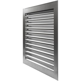 HVAC OV 12" x 12" Inch Galvanized Steel Vent Cover - Industrial Air Vent Louver - Metal Soffit Vent with Built-in Protection Screen - Mesh - Square Vent Grille for House Or Garage Wall