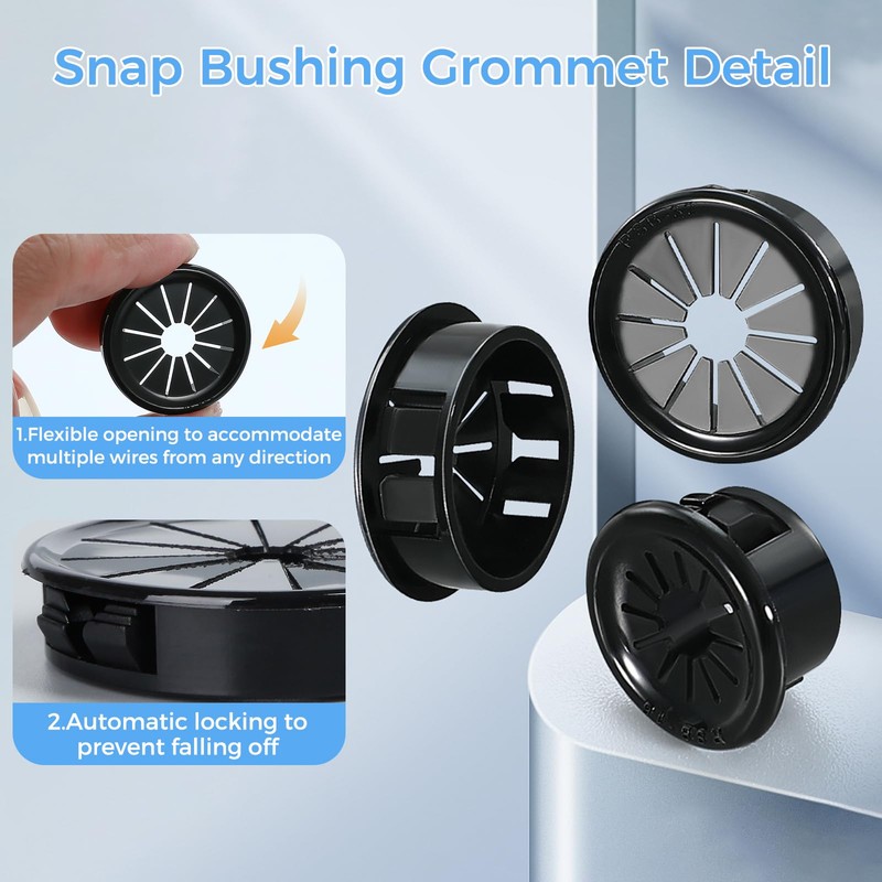 BOPOREAE 8 Pcs Cable Grommet, Snap Bushing 2" (50 mm)