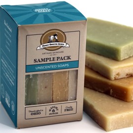 Honey Sweetie Acres Travel Size 4 Pack Goat Milk Soap All Natural Handmade Unscented Goats Milk Soap 4 Scents