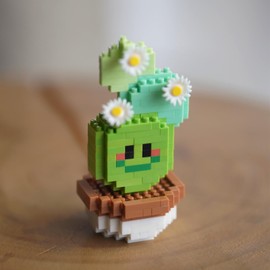 ALITTDRE Micro Building Blocks Cactus, Mini Bulbous Cactus Bonsai Building Blocks Set,Creative DIY Unique Decoration Home,Plant Construction Building Bricks Toy for Kids Adult (Opuntia Santarita)