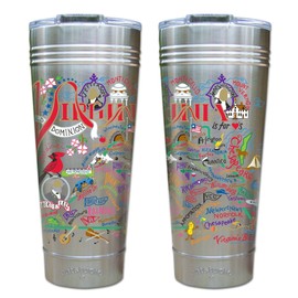 Catstudio Virginia Thermal Tumbler | Triple Wall Insulation With Non Slip Bottom | Great Travel Cup for Water, Coffee, Tea, or Smoothies