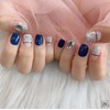 Next day delivery⭐Pearl gradient navy nail⭐ / 다음날 발송⭐펄그라데이션 네이비네일⭐
