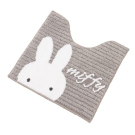 Senko 72655 Miffy Prima Miffy Toilet Mat, Approx. 22.8 x 23.6 inches (58 x 60 cm), Gray, Character Animal