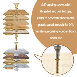 M3 Phillips Screws For Wood,Galvanized Countersunk Screws，Self-Tapping Flat Headhead Screws For Wood，M3*12mm 100 Pieces Suitable For Diy、Wood Floors, Furniture, Walls, Decks, Plastics, Etc.