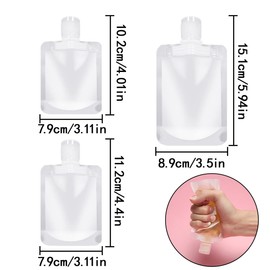 HAIKING Travel Bottles Cosmetic Packaging Bags, 9 Pcs Refillable Travel Pouches for Shampoo, Lotion, Toner (3 Sizes)