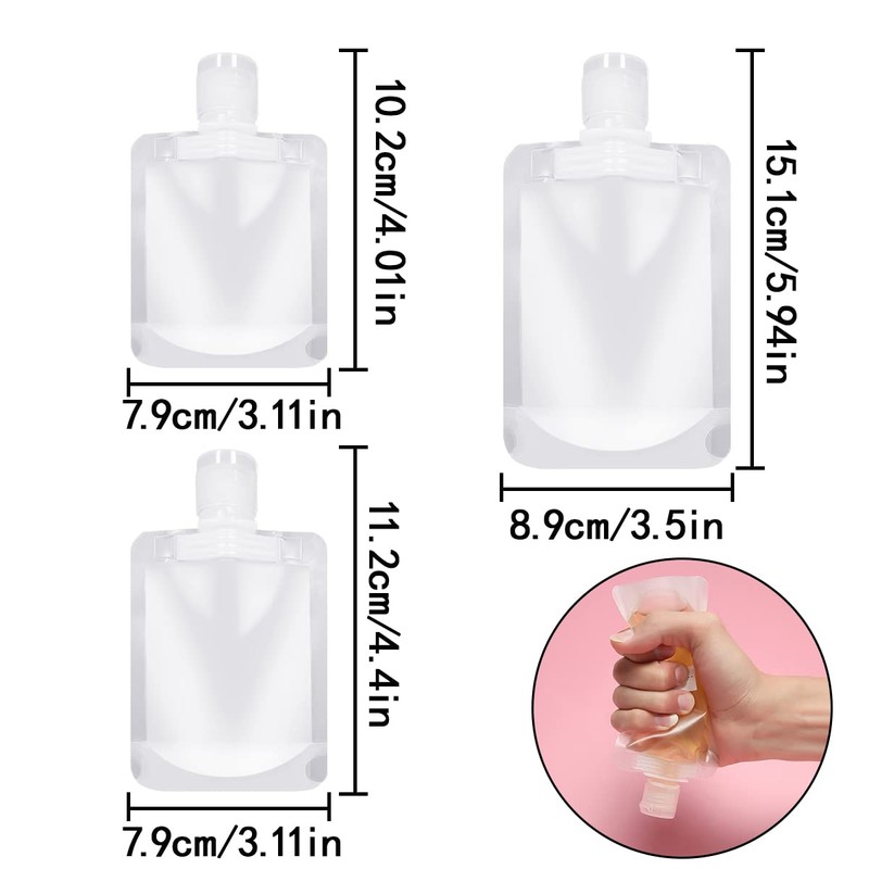 HAIKING Travel Bottles Cosmetic Packaging Bags, 9 Pcs Refillable Travel