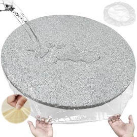 WANDGU Transparent Tablecloth Round: Round Elastic Tablecloth with Elastic Band, Outdoor Tablecloth Round Waterproof Non-Slip PVC Wipe Clean for Indoor Outdoor Picnic Camping Parties (45 - 56 inches)