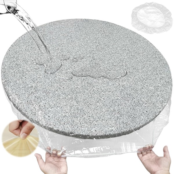 WANDGU Transparent Tablecloth Round: Round Elastic Tablecloth with Elastic Band,