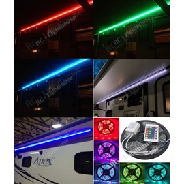 Rv Awning Camper Recreational Vehicle RGB LED Lights with 24 Key Ir Remote Control (8 foot)