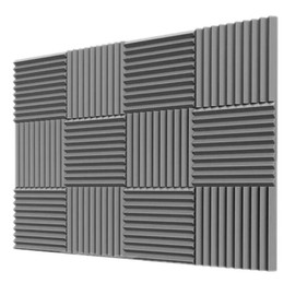 6/12/24/48PCS 12"X12"X1" Acoustic Foam Panel Wedge Studio Soundproofing Wall Tiles , For Reading Room Meeting Room Study Library Club Cinema Music:_12PCS Gray