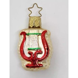 INGE-GLAS OWC Inge Glas Mini Lyre Ornament Star Cap - Vtg - NOS Germany