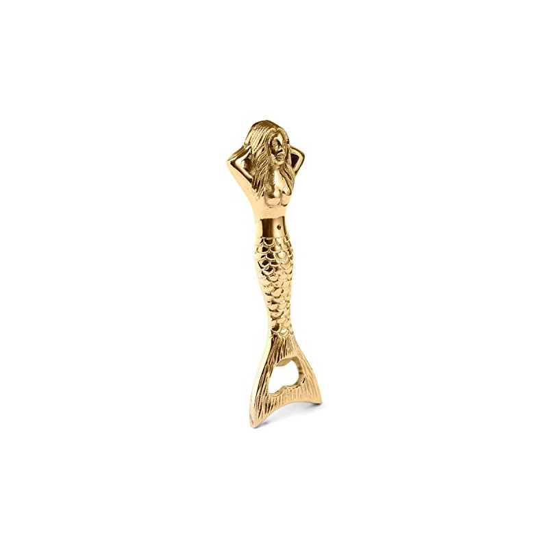 NKlaus Maritime Bottle Opener Mermaid Brass Gold 4.5 x 14