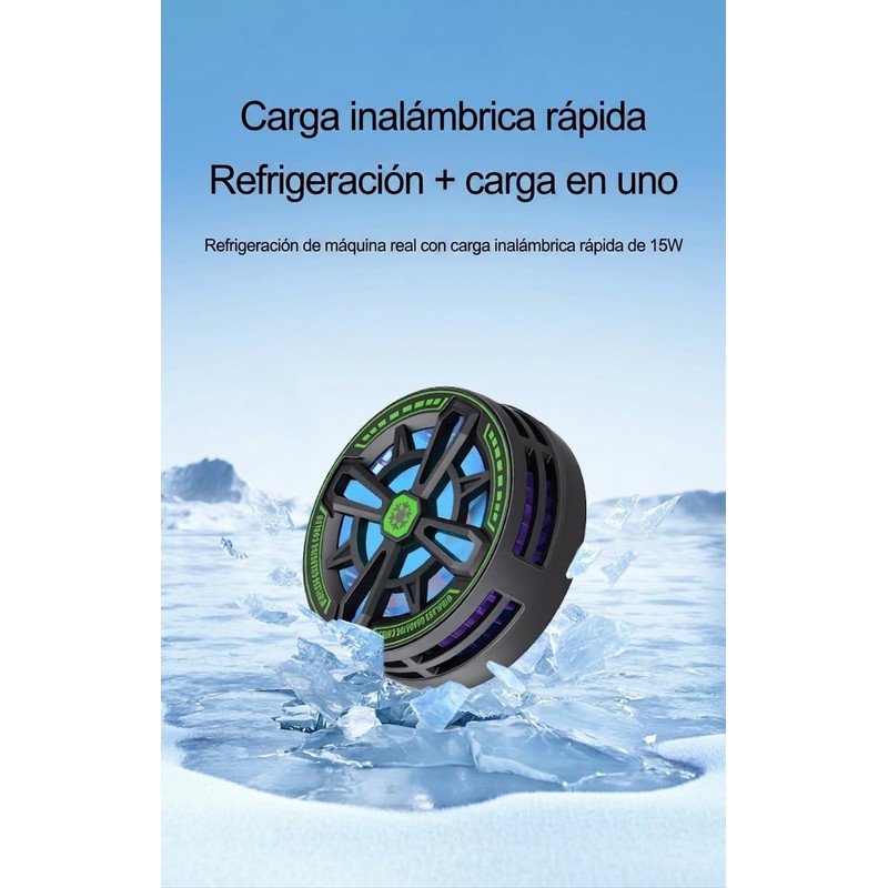 Cargador Inalámbrico de 15W con Carga Rápida y Enfriamiento Líquido