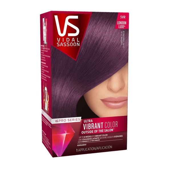 Vidal Sassoon Pro Series Permanent Hair Dye, 5VR London Lilac Hair Color, Pack of 1