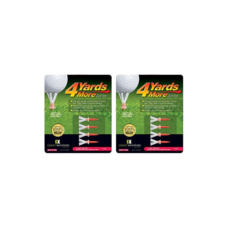 4 Yards More Golf Tees - Red 1 3/4" Short