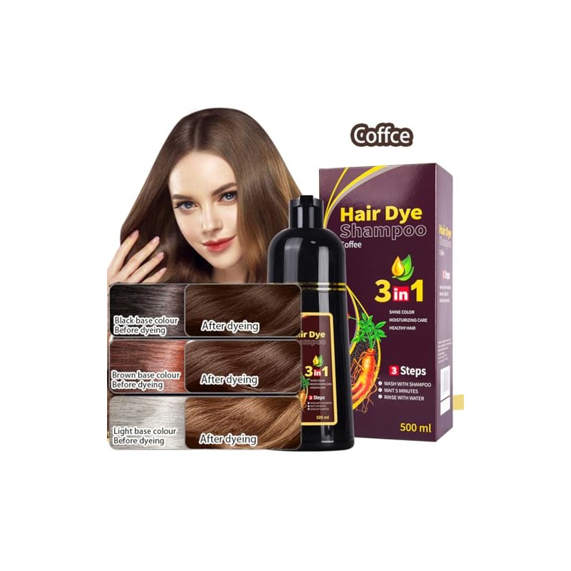 Champú Tinte Café 3 En 1, Champú Herbal Fórmula de
