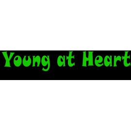 Young at Heart, senior citizen, old geezer, funny, gag, bumper, laptop, sticker