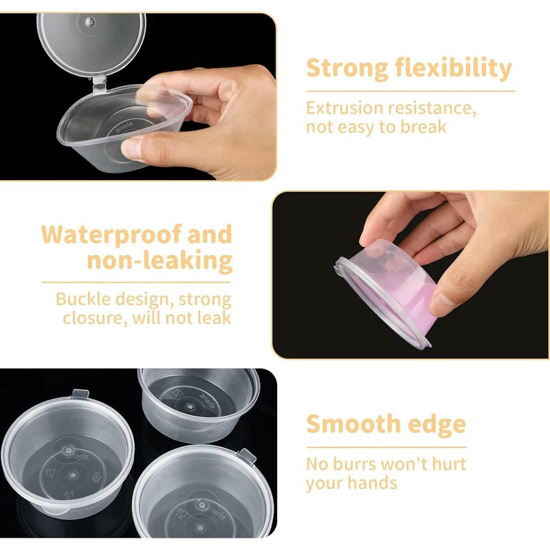 JCUQGDOO 60-Piece Small Plastic Container Set with Lids – 25ml