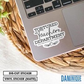 (3Pcs) Tortured Teacher Department Sticker, Era Sticker Teacher Decal 2" Waterproof Die-Cut Vinyl Sticker for Laptop, Tumbler, Water Bottle, Kindle, Hard Hat Decal Gifts to Teacher 2 Inches