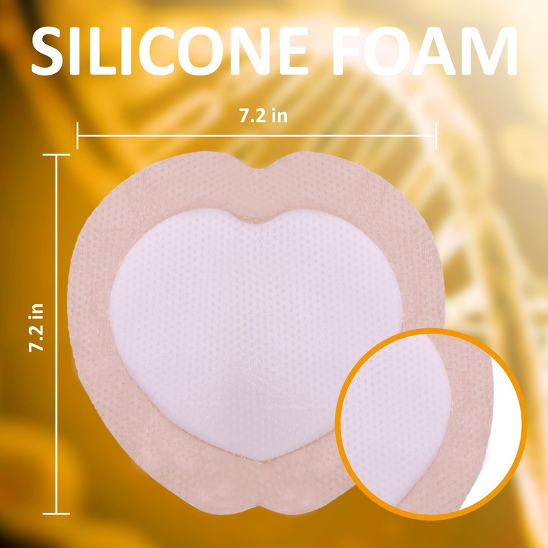 Dr.med Sacrum Silicone Foam Dressing with Adhesive Border 7.2"x7.2"-6 Pcs/Box,