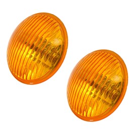2 Pack 5.75" Halogen H4 Headlight 12V 60/55W Amber Glass Round Lens Housing Low High Beam Retro Vintage 5 3/4 Inch Conversion Classic Look Pair Kit