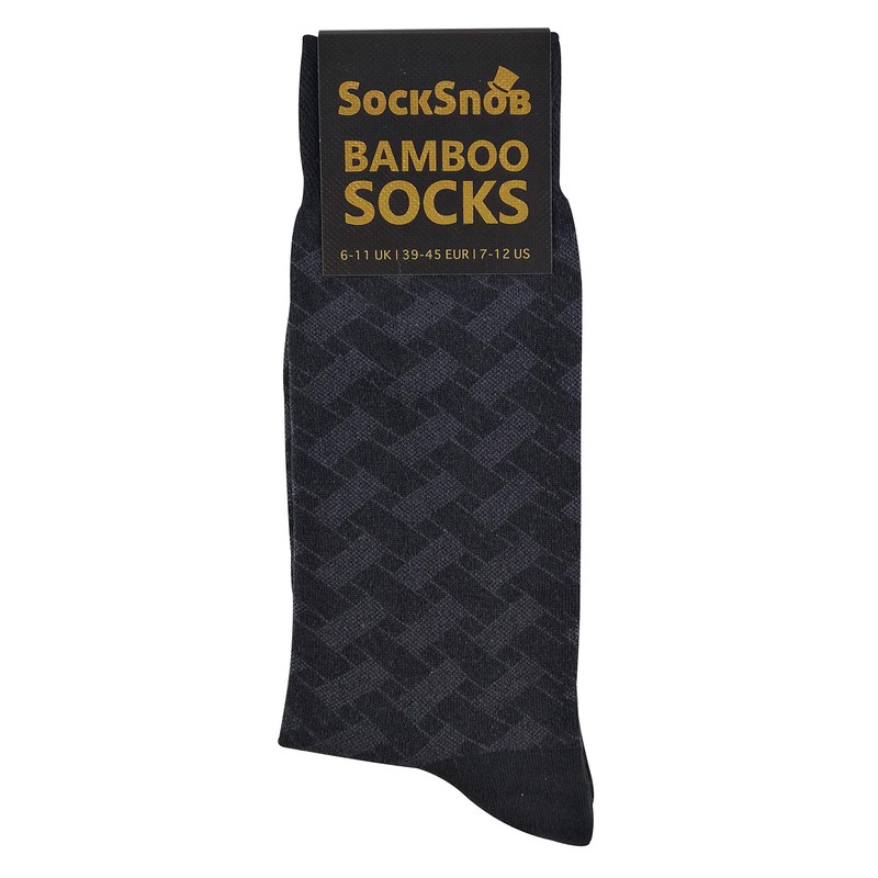 Sock Snob - Men's Breathable Organic Patterned Pattern Plain Bamboo