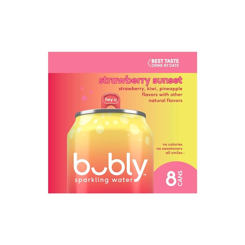 Bubly Sparkling Water Strawberry Sunset 12oz 8pk