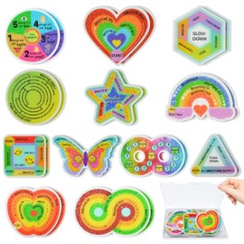 24 Pieces Anxiety Sensory Stickers - Anxiety Textured Stickers - Fidget Stickers School Counselor Supplies - Adult Sensory Items Anxiety Relief for Kids - 12 Styles