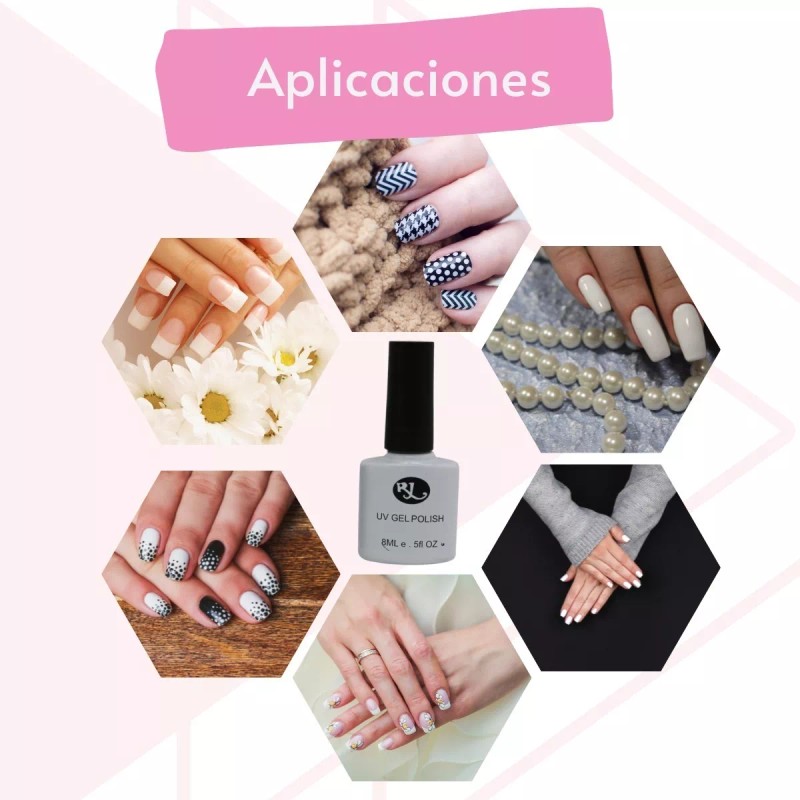 Gelis Gel Semipermanente 3 Pasos Color Blanco 8 Ml Uñas